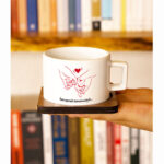 Kavuşmak Temennisiyle Tasarımlı Kişiye Özel Ahşap Kutulu Fincan