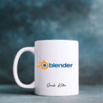 3D Tasarımcıya Hediye Kupa / Blender Tasarımlı İsme Özel Kupa