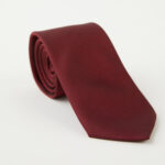 Bordo Erkek Jakarlı Kravat
