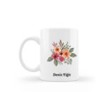 Çiçek Tasarımlı İsme Özel Kupa