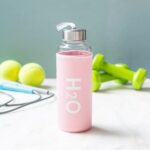 H2O Kılıflı Cam Matara Pembe