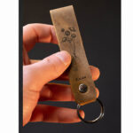 Kişiye Özel Orijinal Deri Anahtarlık - Astronot Tasarımlı