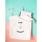 Love Yourself Tasarımlı Gabardin Bez Çanta