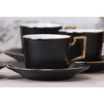 Mat Siyah Porselen Kahve Fincanı