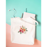 Sahil Çiçekleri Gabardin Bez Çanta