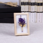 Doğal Çiçekli Dekoratif Ahşap Pano / Mor Rüya