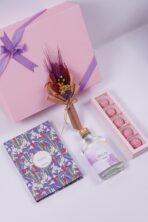 Kadına Hediye Kutusu - Çiçek Desenli Defter Konsept Hediye Seti - Doğum Günü & Arkadaşa Hediye - Görsel 2