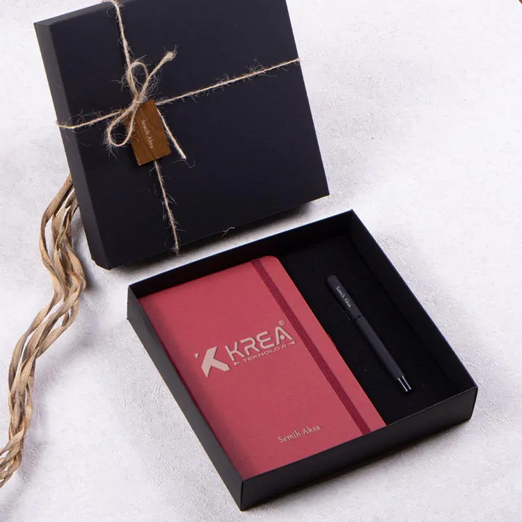 1-KOYU-kırmızı-ajanda-kırmızı-kalem Kurumsal Ajanda Kalem Hediye Kutusu 1 - Görsel 1