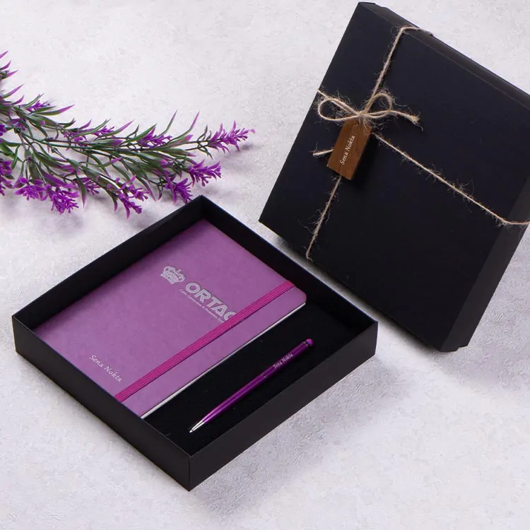 1-mor-kalem---mor-ajanda Kurumsal Ajanda Kalem Hediye Kutusu 3 - Görsel 1