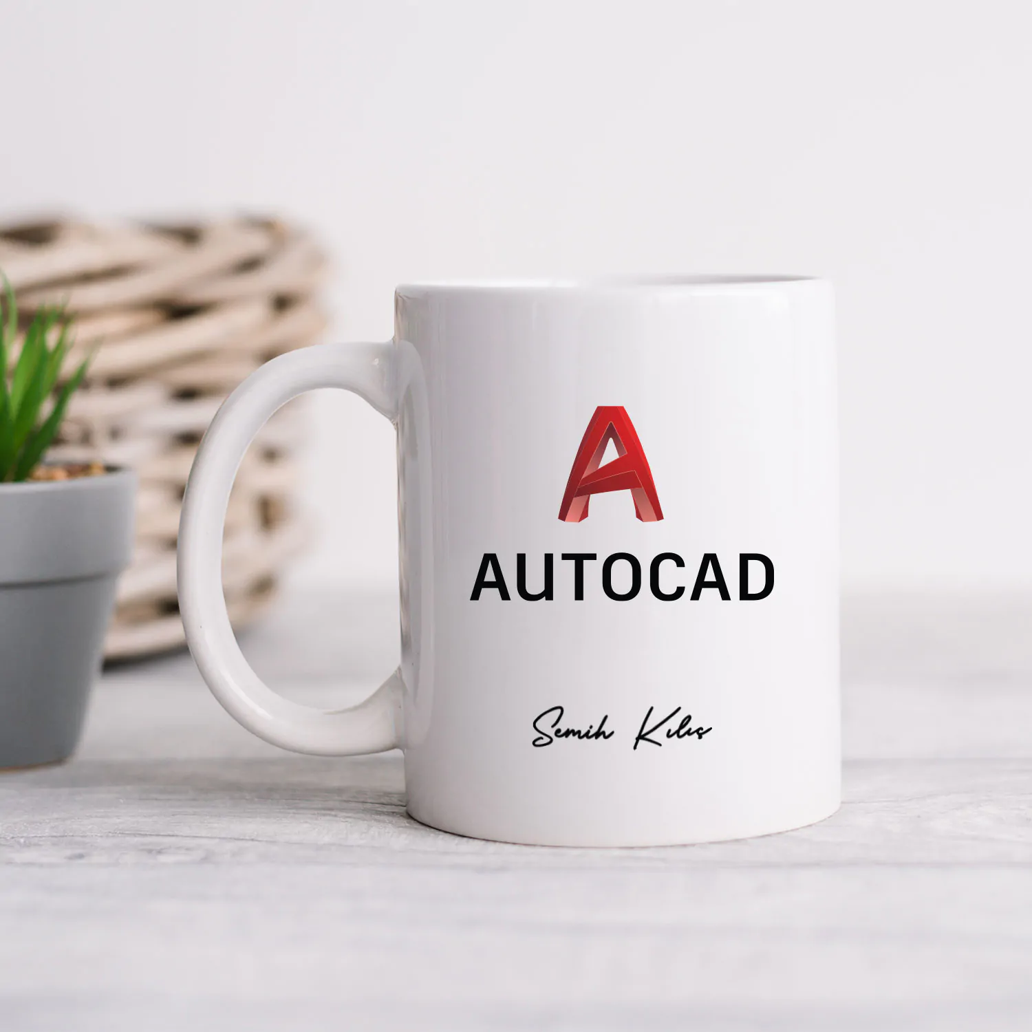 3D Tasarımcıya Hediye Kupa / Autocad Tasarımlı İsme Özel Kupa - Görsel 1