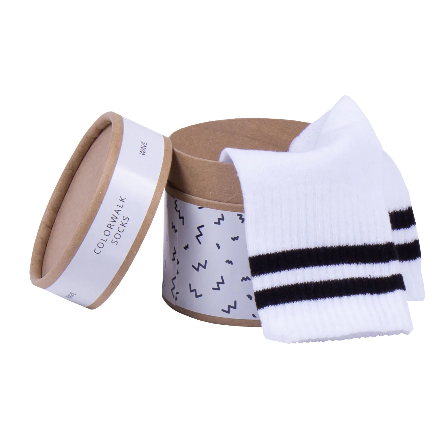 Beyaz-Siyah Desenli Unisex Çorap - Görsel 1