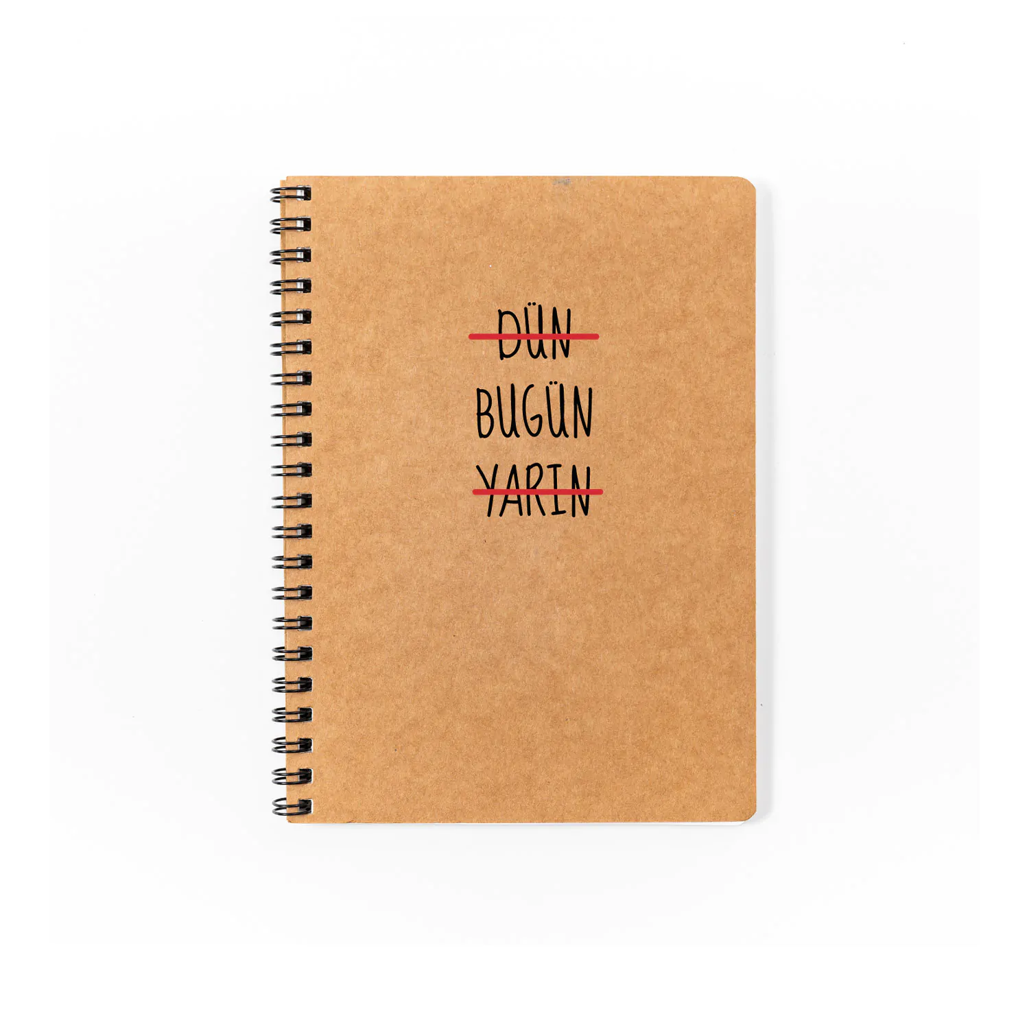 dun-bugun-yarin-tasarimli-motto-kraft-defter.jpg Dün Bugün Yarın Tasarımlı Defter - Görsel 1