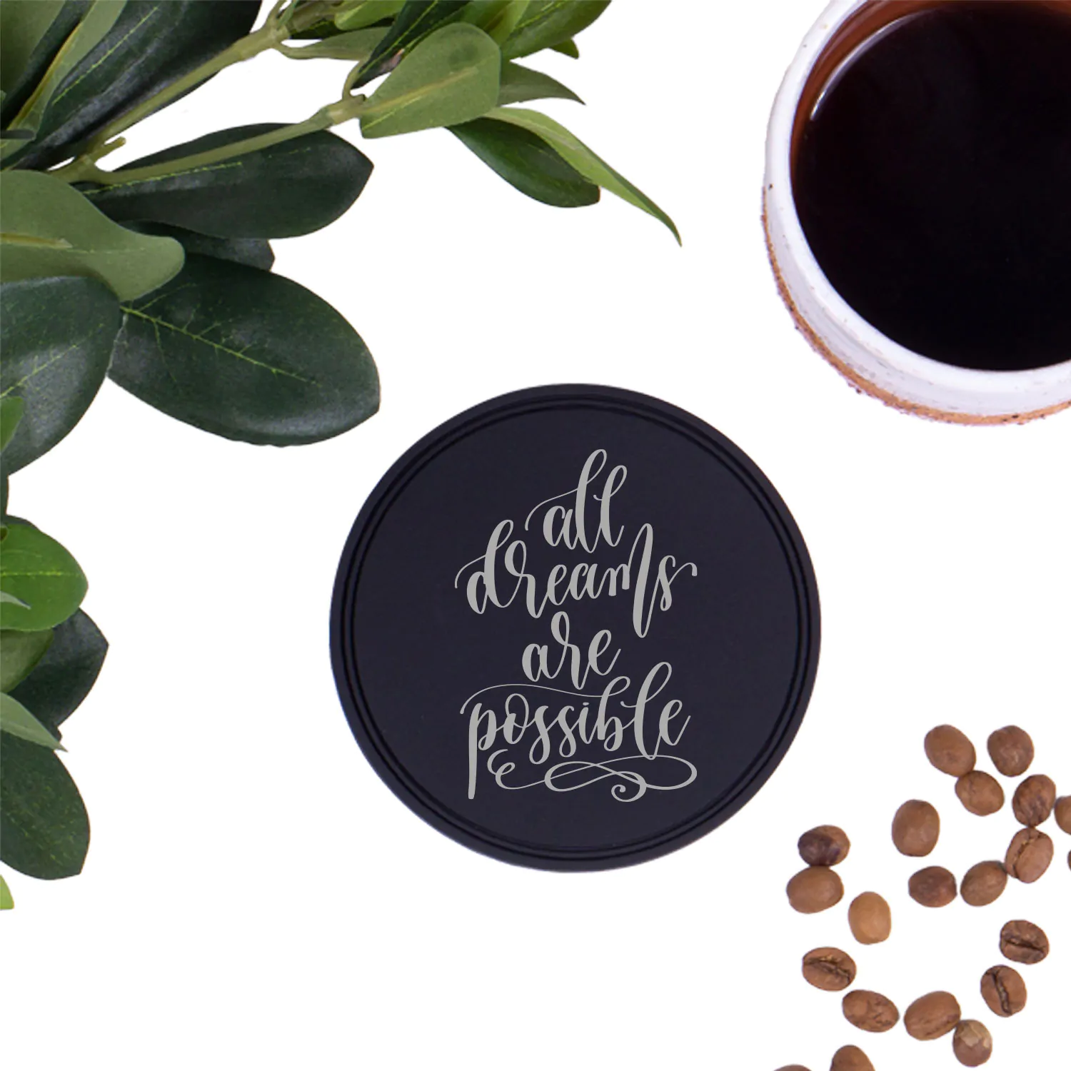 Düşlerin Gerçek Olsun Tasarımlı Kupa Altlığı - Görsel 1