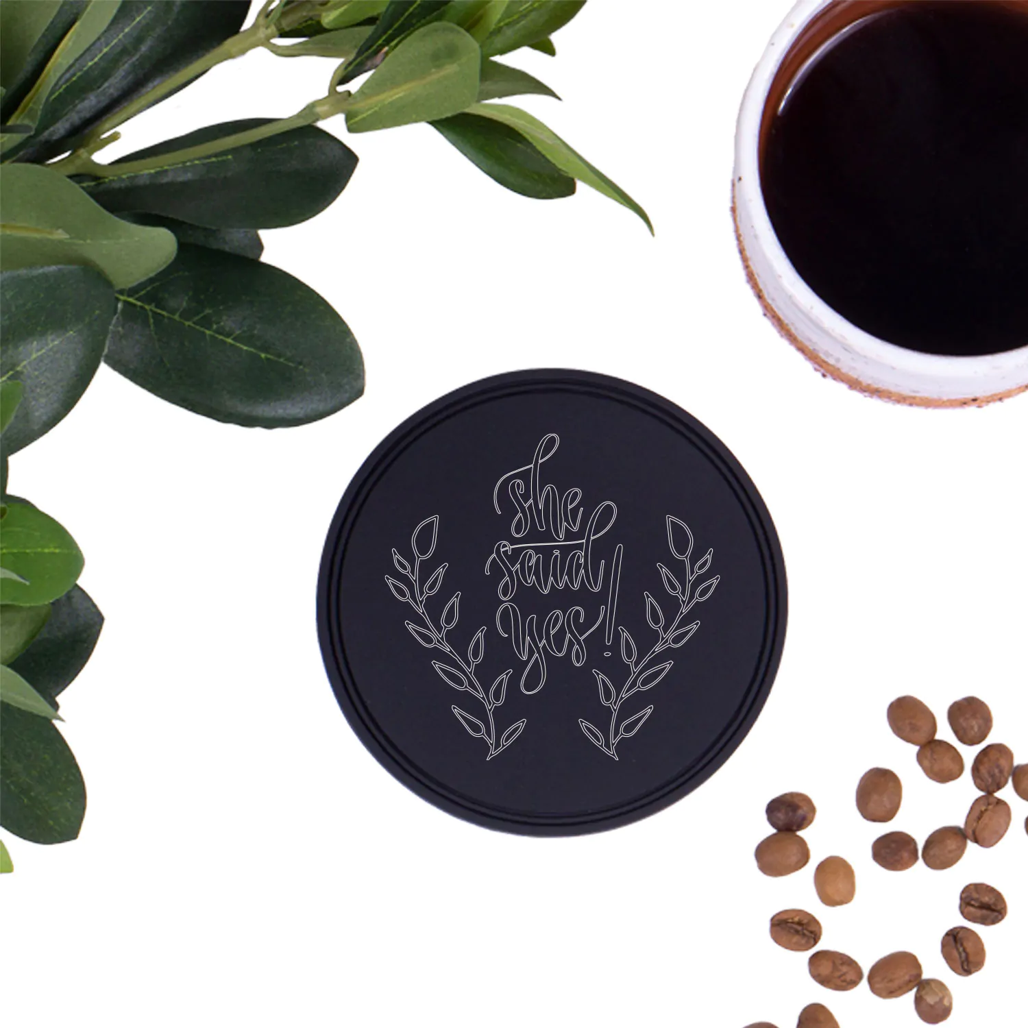 Evet Dedi Tasarımlı Kupa Altlığı - Görsel 1