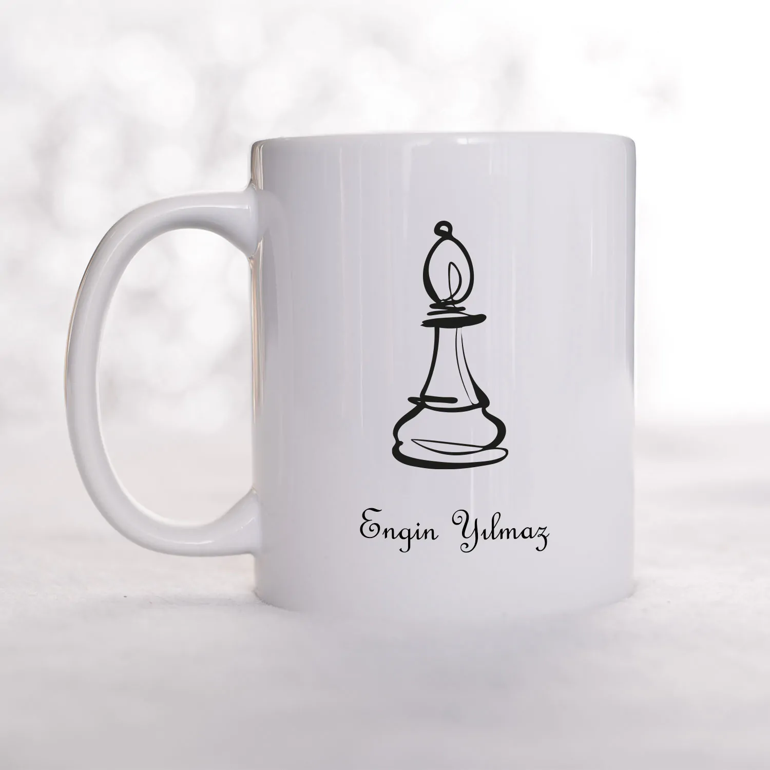 Satrançsevere Hediye / Fil Tasarımlı Kupa - Görsel 1