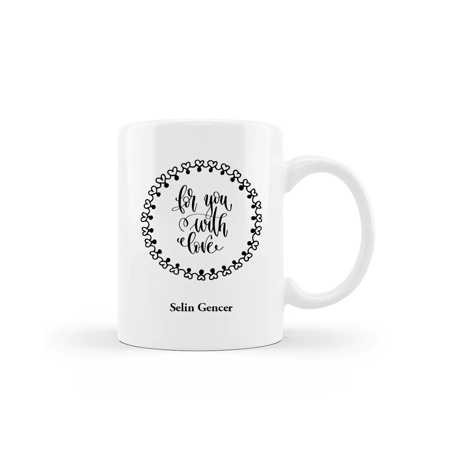 For You With Love Tasarımlı İsme Özel Kupa - Görsel 1