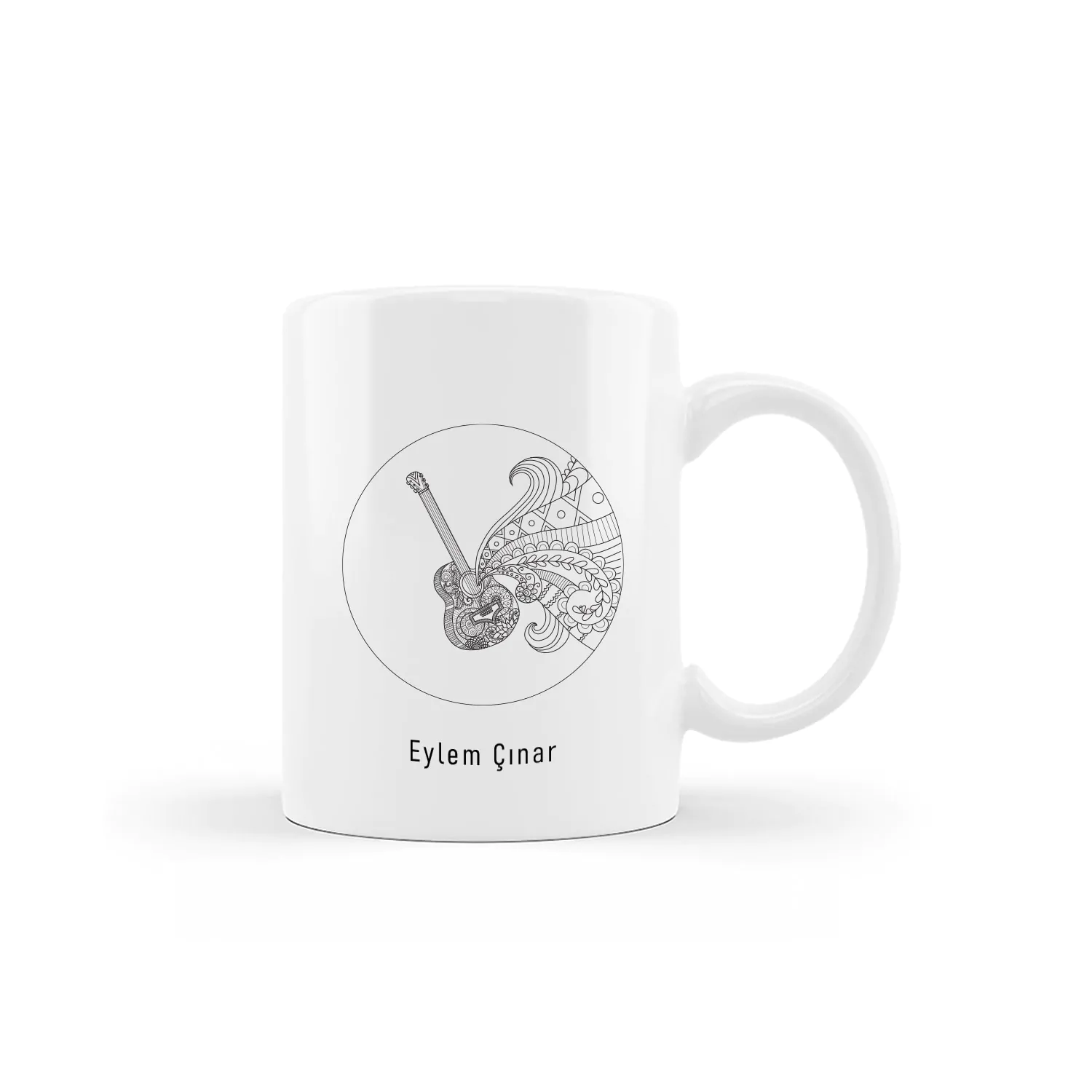 Gitar Tasarımlı İsme Özel Kupa - Görsel 1