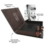 Kişiye Özel Başka Kitaplı Ajanda Biblo Kalem Seti (Kitap Formunda Ahşap Kutulu)