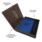 Kişiye Özel Ajanda Kalem Seti (Kitap Formunda Ahşap Kutulu)