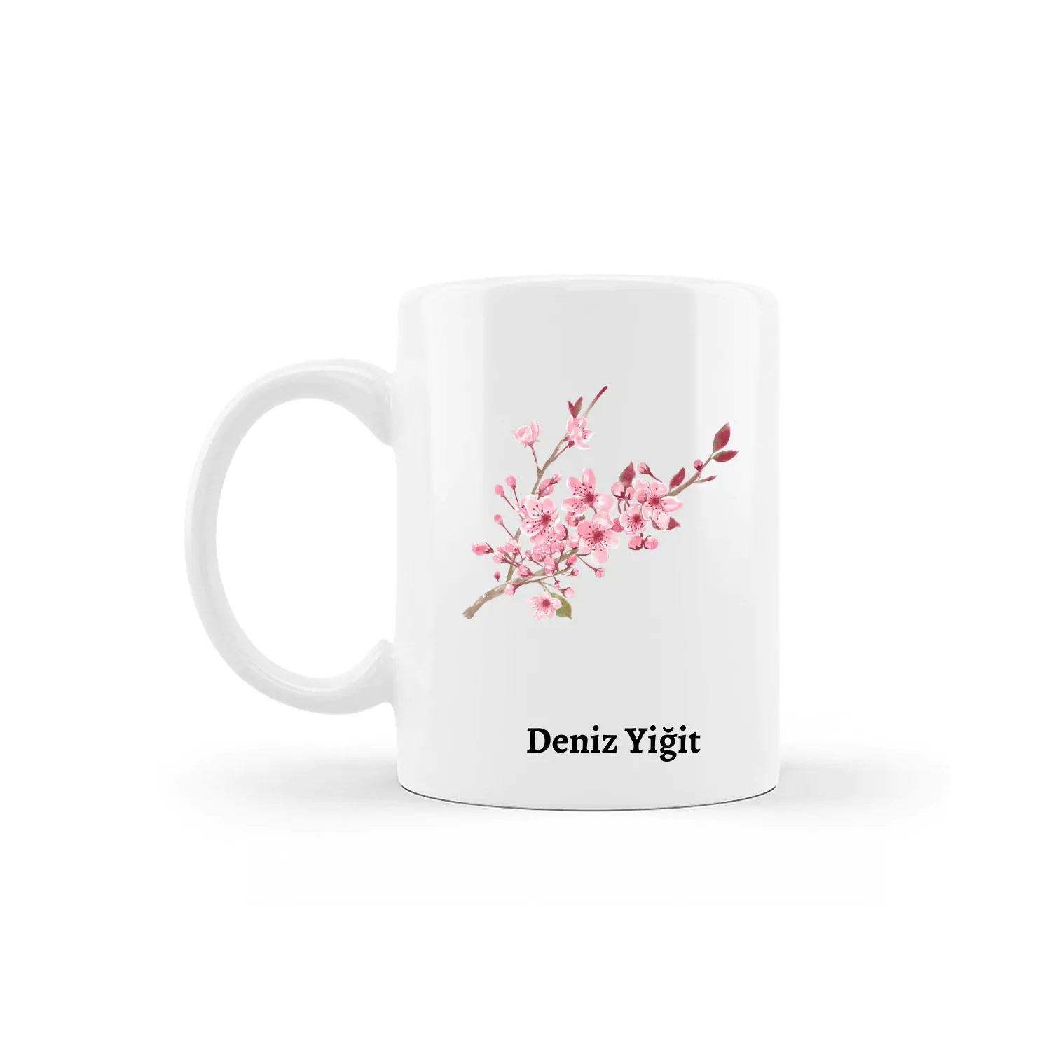 Sakura Çiçek Tasarımlı Kişiye Özel Kupa - Görsel 1