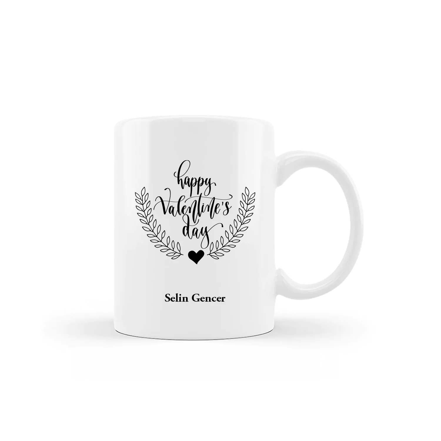 Sevgililer Günü Tasarımlı İsme Özel Kupa - Görsel 1