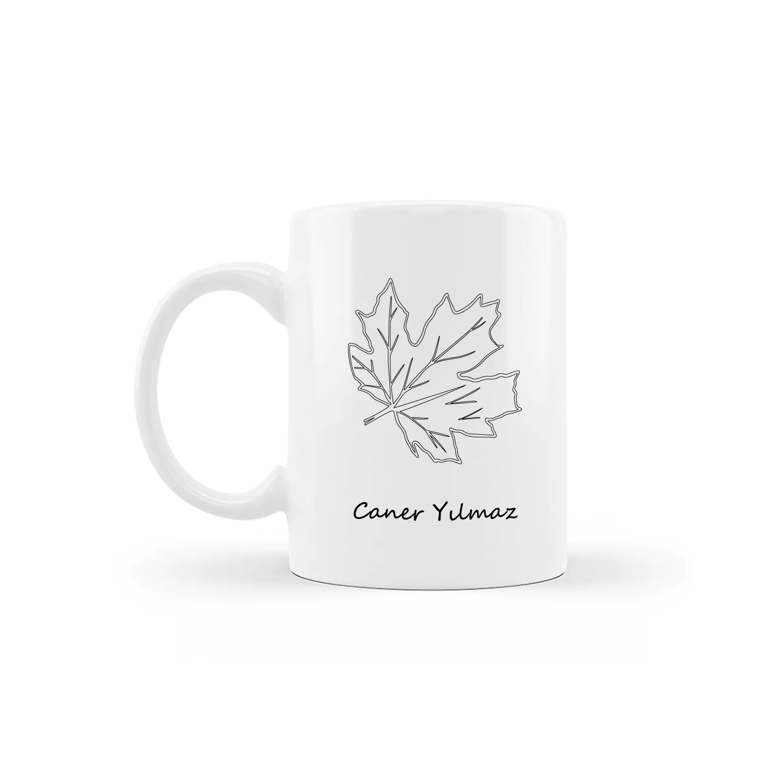 Kişiye Özel Çınar Ağacı Yaprağı Tasarımlı Kupa - Görsel 1