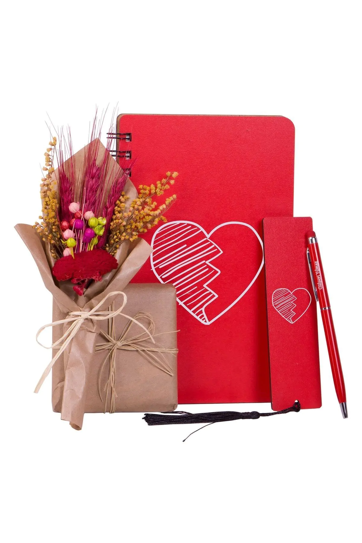 14 Şubat Kalp Tasarımlı Sevgiliye Isme Özel Hediye Seti - Görsel 1