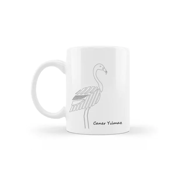 Kişiye Özel Flamingo Tasarımlı Kupa - Görsel 1