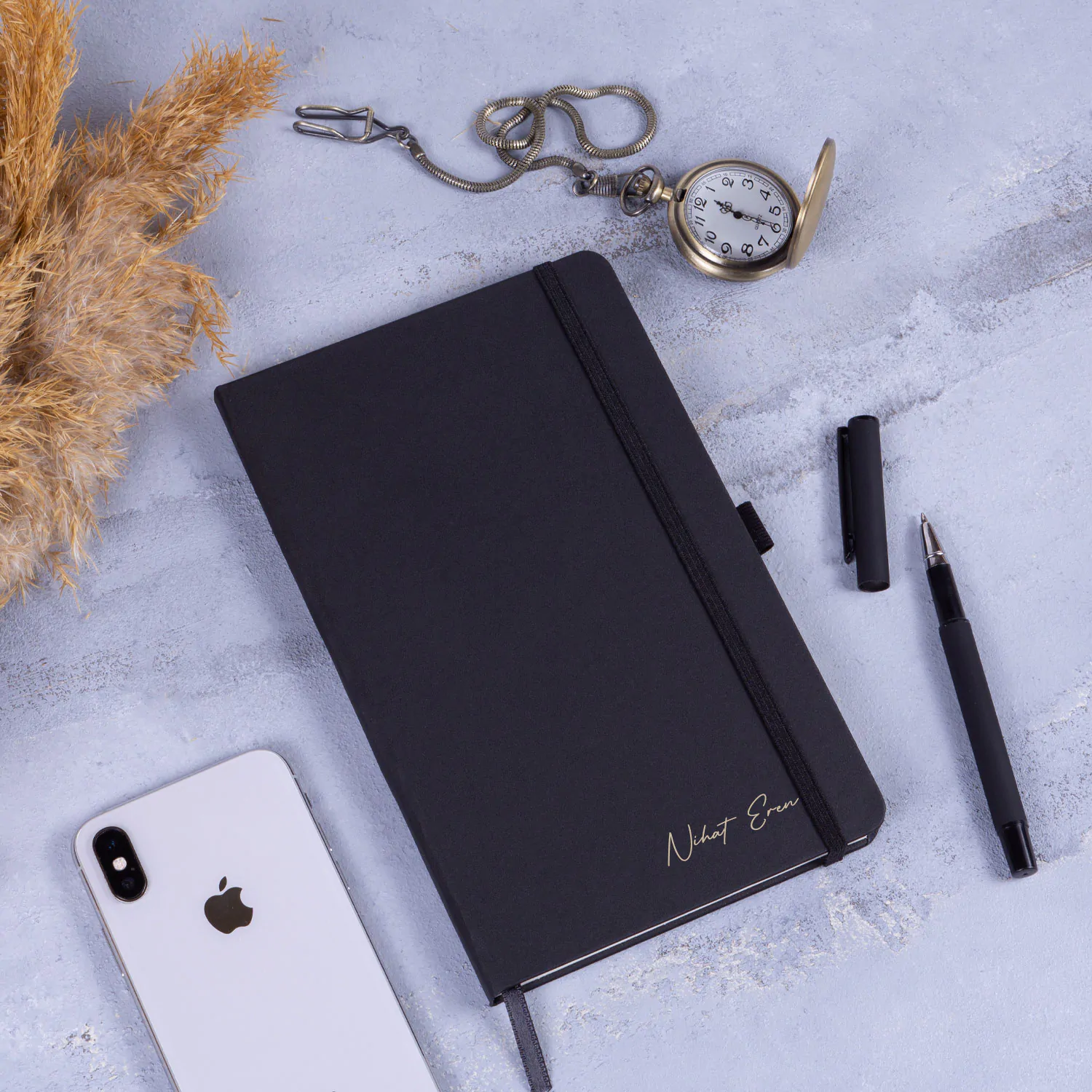 siyah_ajanda-2 Ajanda Kupa Kalem Hediye Kutusu - Görsel 4